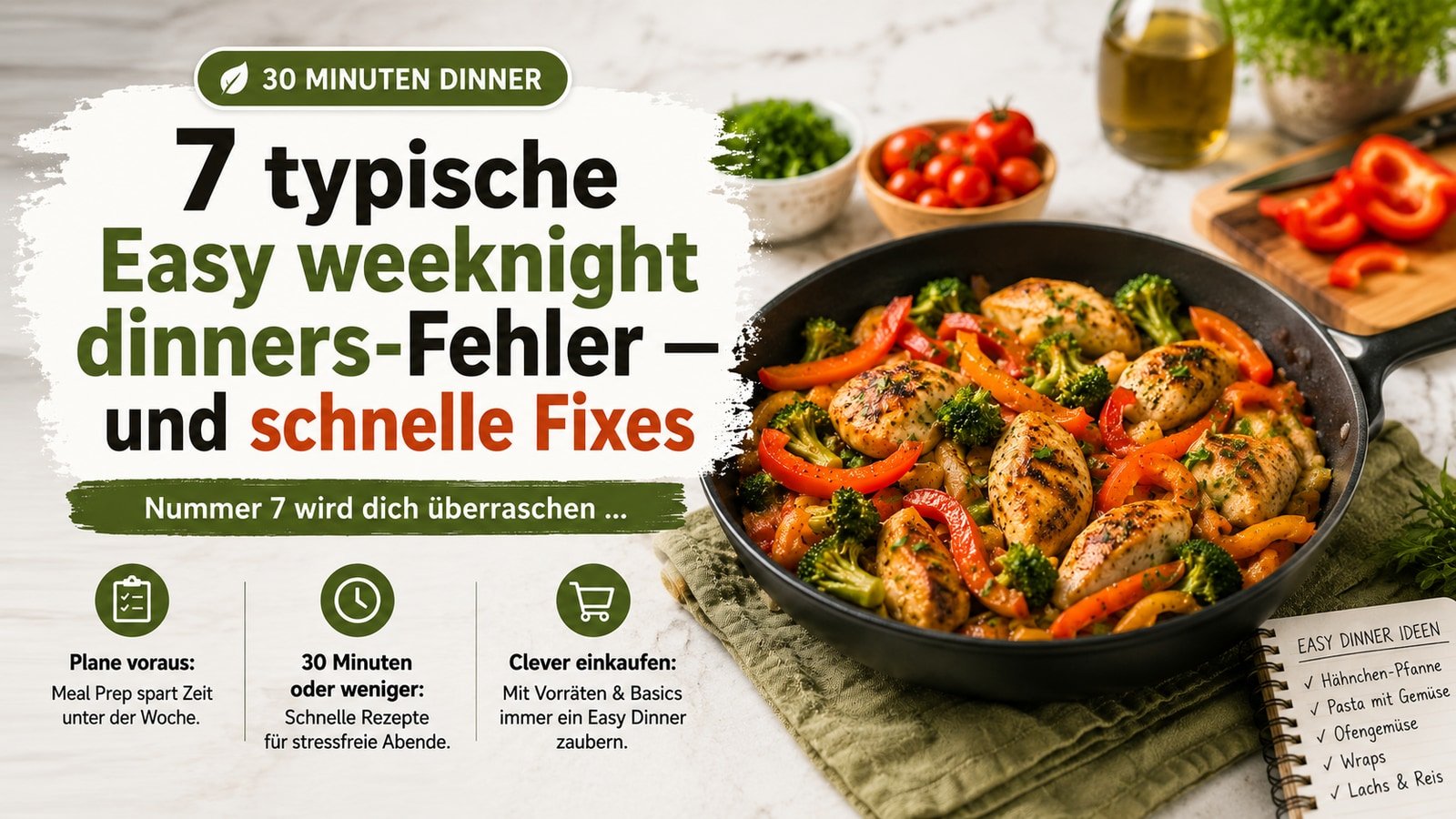 7 typische Easy weeknight dinners-Fehler — und schnelle Fixes