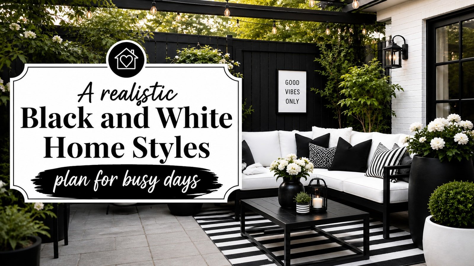 A realistic Black and White Home Styles plan for busy days