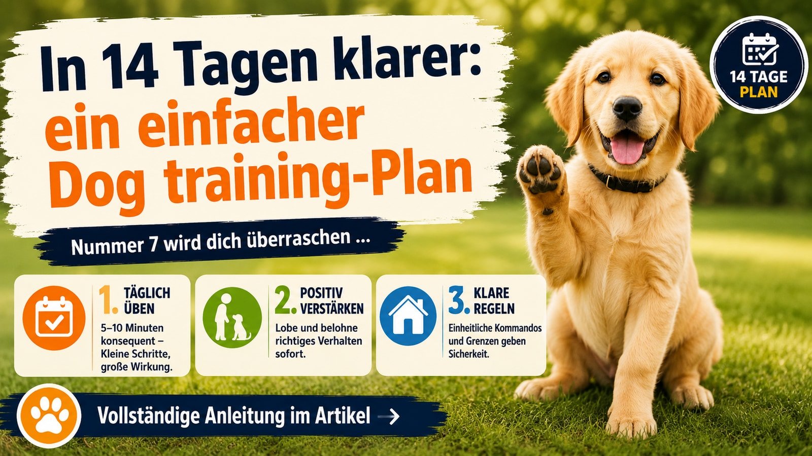 In 14 Tagen klarer: ein einfacher Dog training-Plan