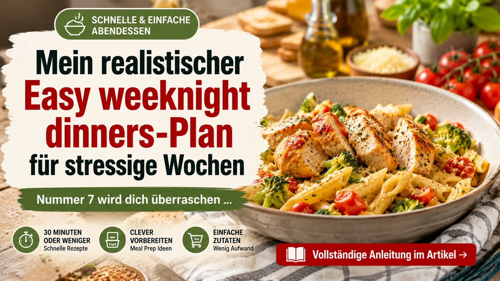 Mein realistischer Easy weeknight dinners-Plan für stressige Wochen